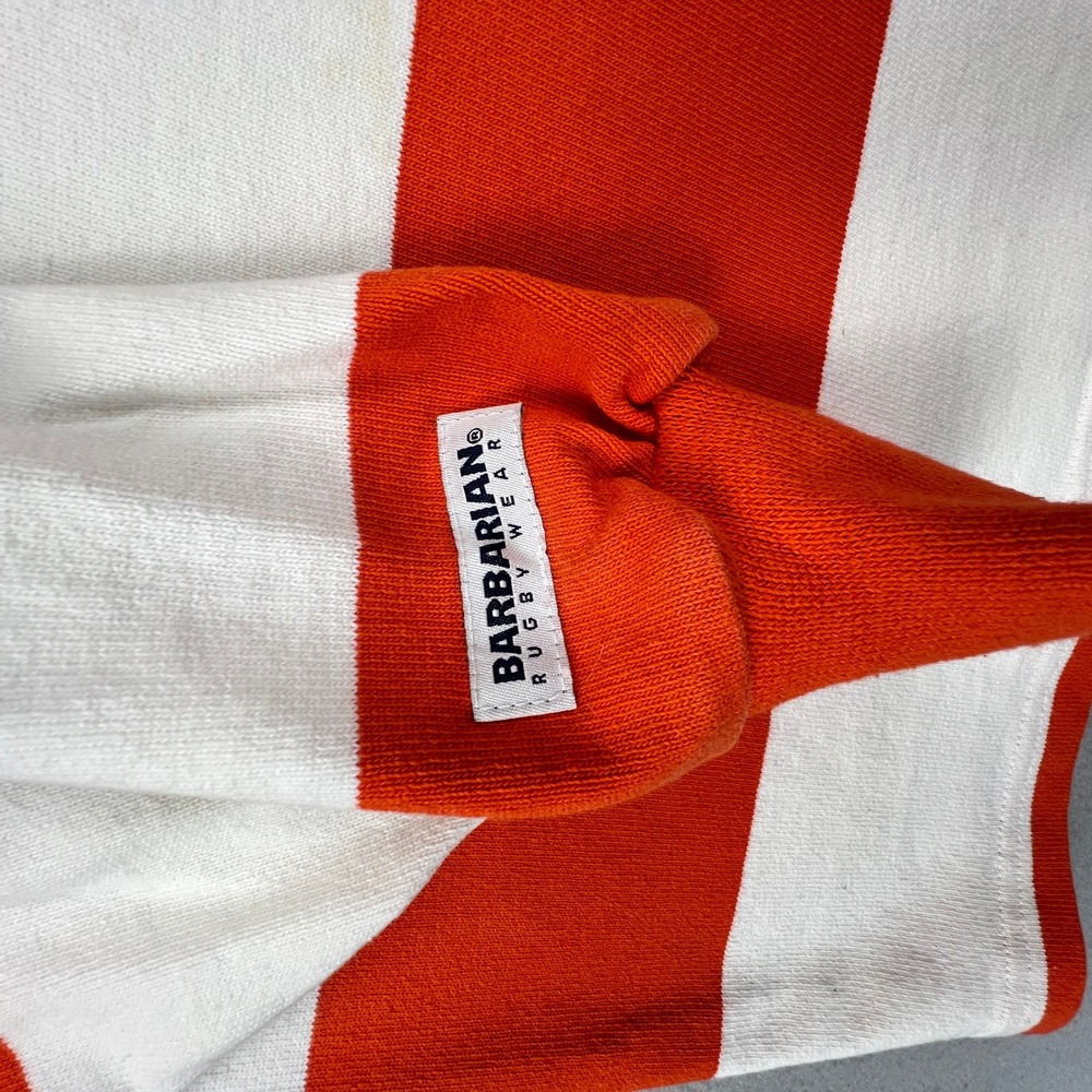 Barbarian Rugby Shirt Mens Medium Orange White Lacrosse Chagrin Falls NWOT - Picture 11 of 16